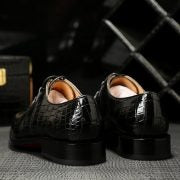 Handcrafted Genuine Alligator Leather Mens Classic Wholecut Oxford Shoes