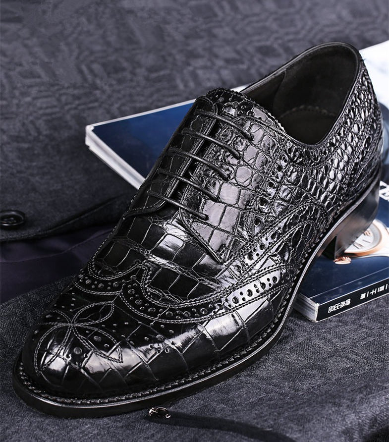 Men’s Genuine Alligator Leather Oxford Business Dress Shoes