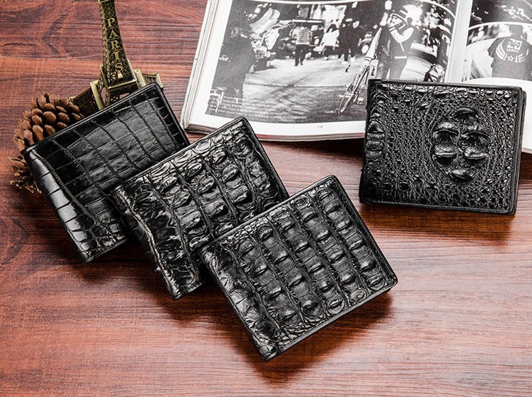Crocodile Tail Skin Wallet, Vintage Crocodile Bifold Wallet