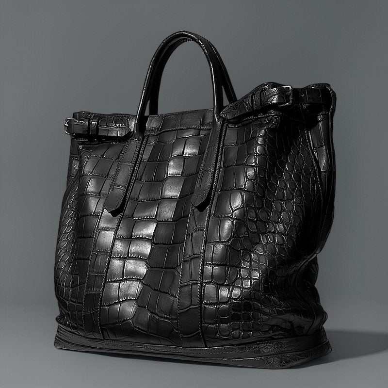 Casual Crocodile Leather Tote Bags Soft Crocodile Weekend Bags