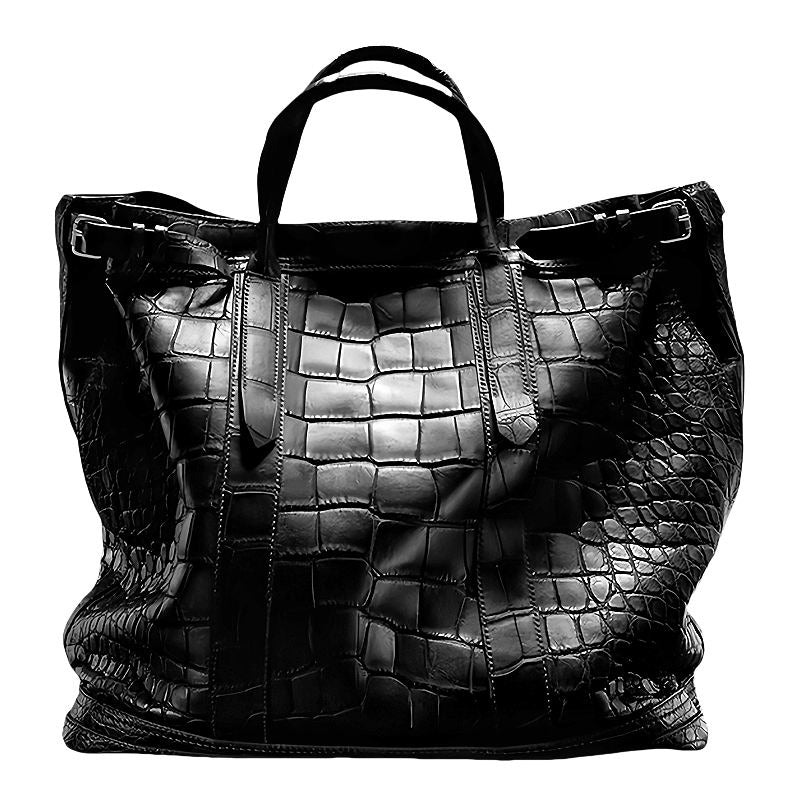 Casual Crocodile Leather Tote Bags Soft Crocodile Weekend Bags