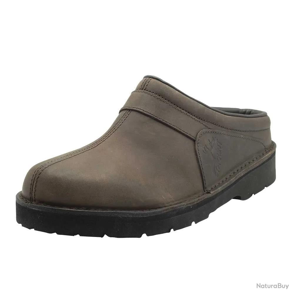 Sabots Stagunt Aigual cuir pleine fleur marron