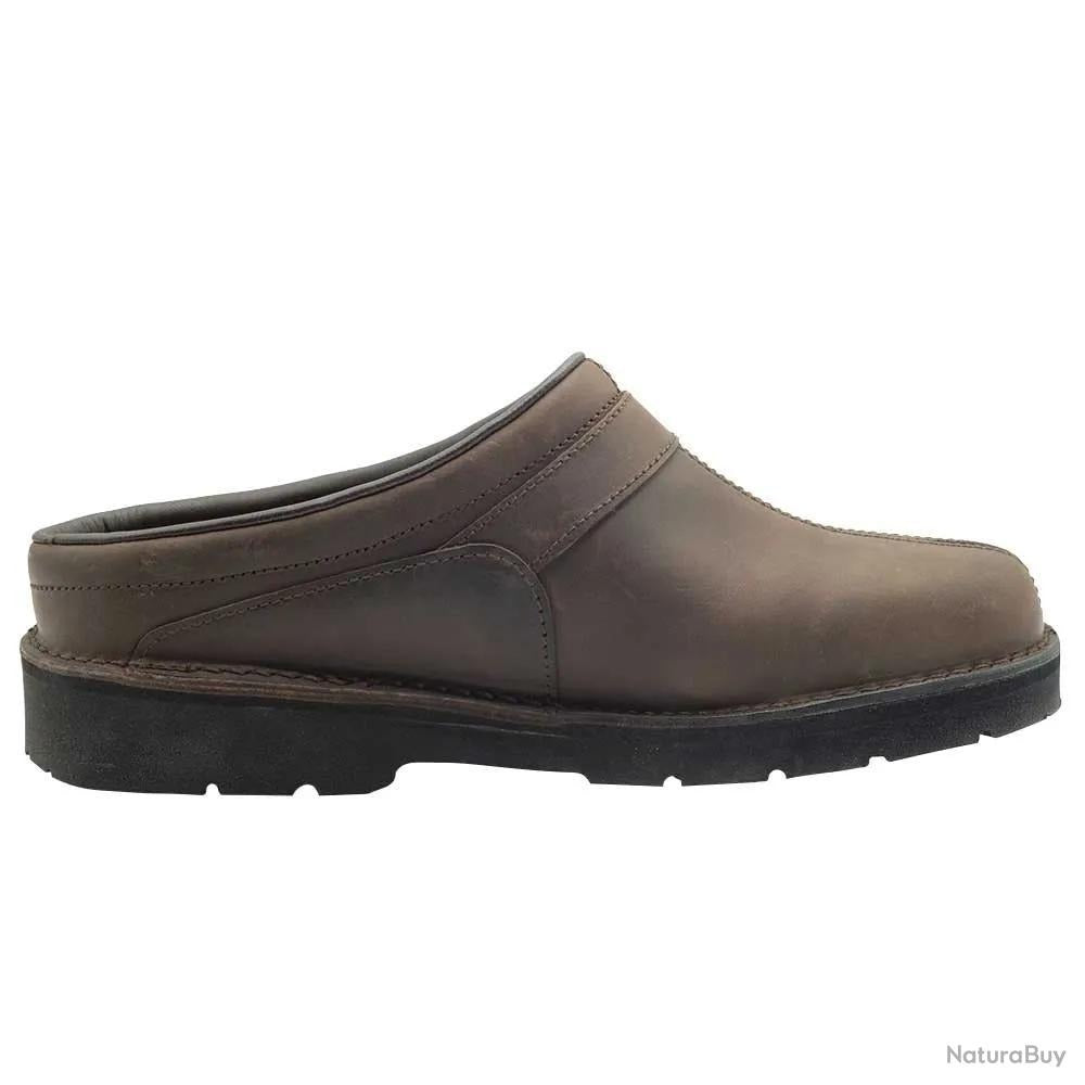 Sabots Stagunt Aigual cuir pleine fleur marron