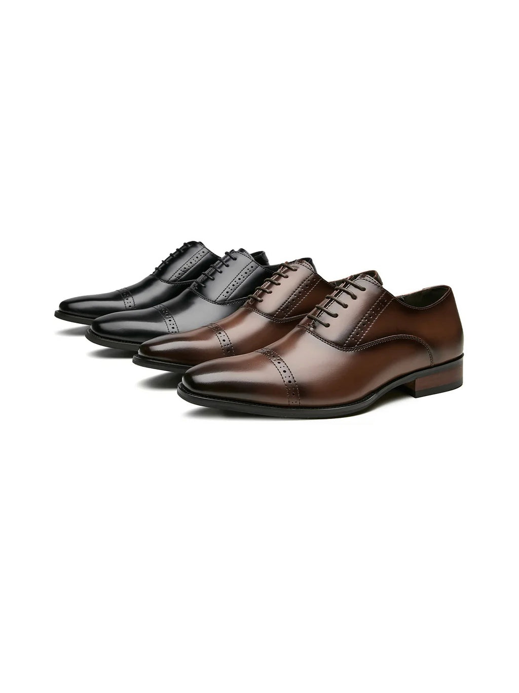 Pointed Toe Lace-up Carved Derby Shoes